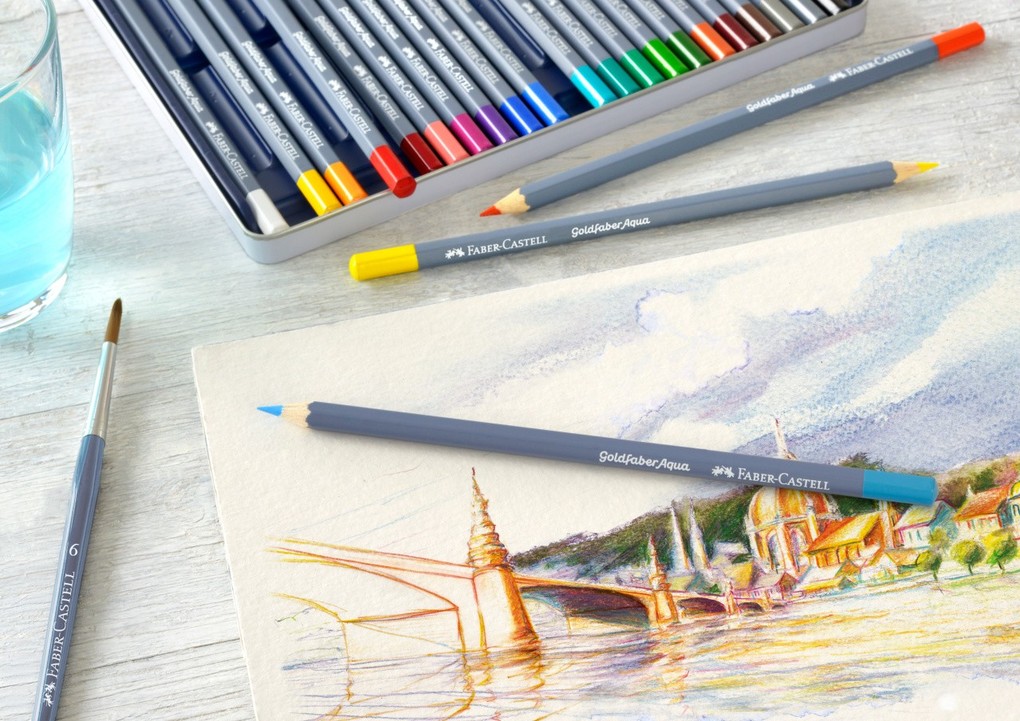 Weitere Ansicht: Faber-Castell Aquarellstifte Goldfaber Aqua, 36er Set Metalletui