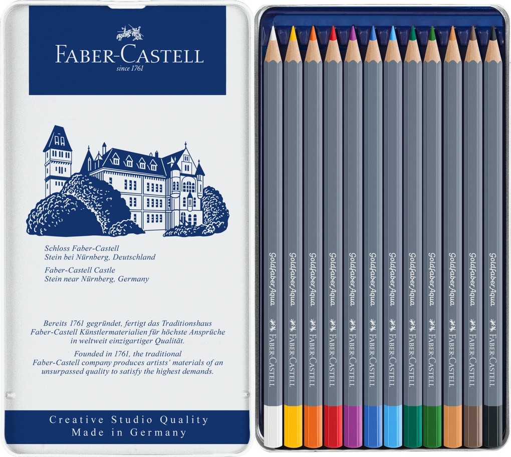 Weitere Ansicht: Faber-Castell Aquarellstift Goldfaber Aqua, 12er Set Metalletui