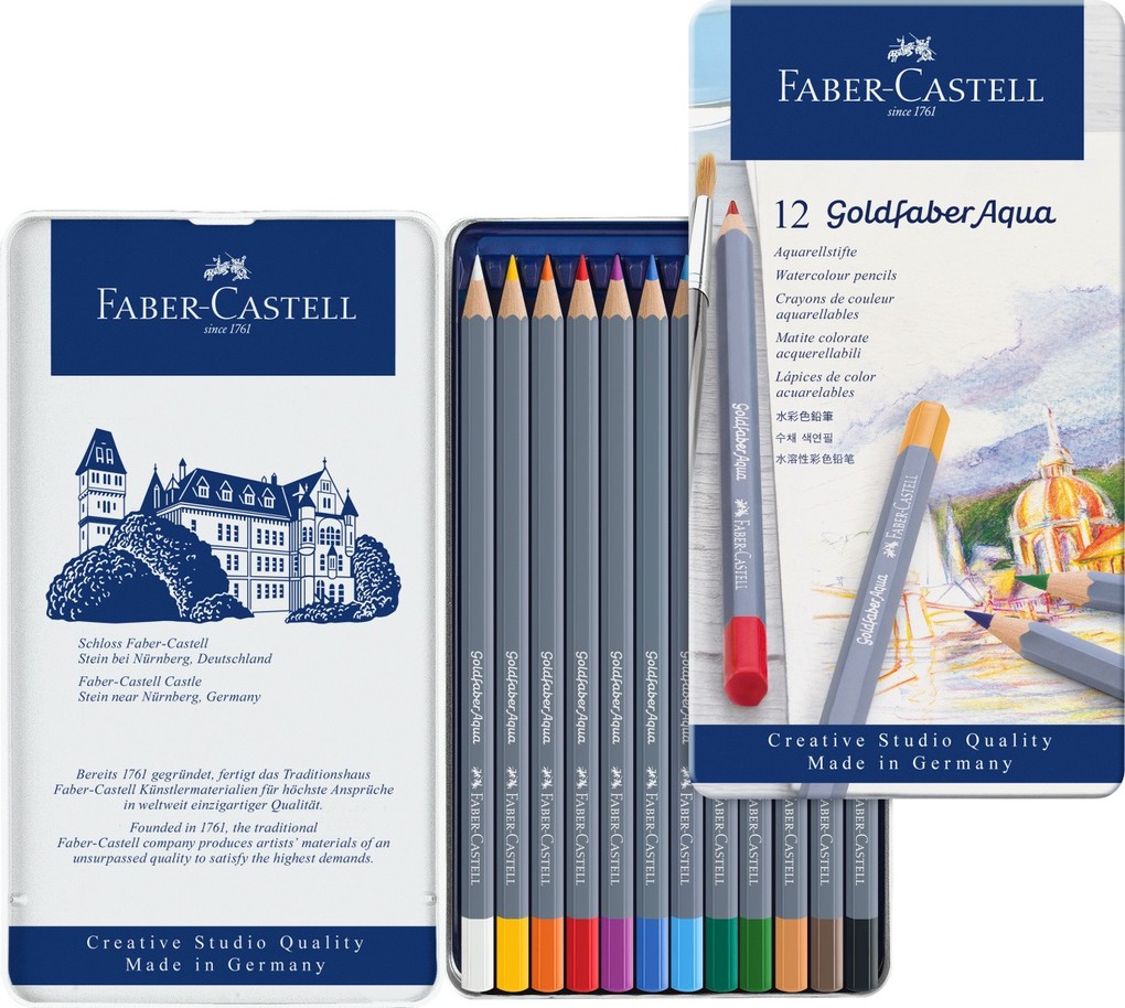 Weitere Ansicht: Faber-Castell Aquarellstift Goldfaber Aqua, 12er Set Metalletui
