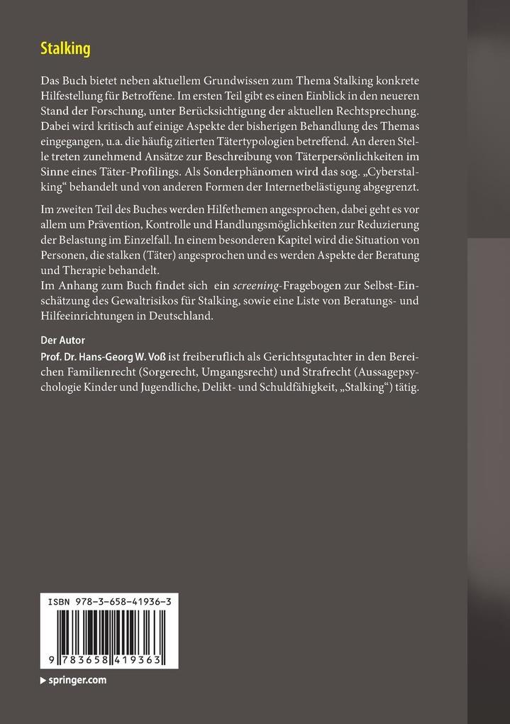 Weitere Ansicht: Stalking | Hans-Georg W. Voß