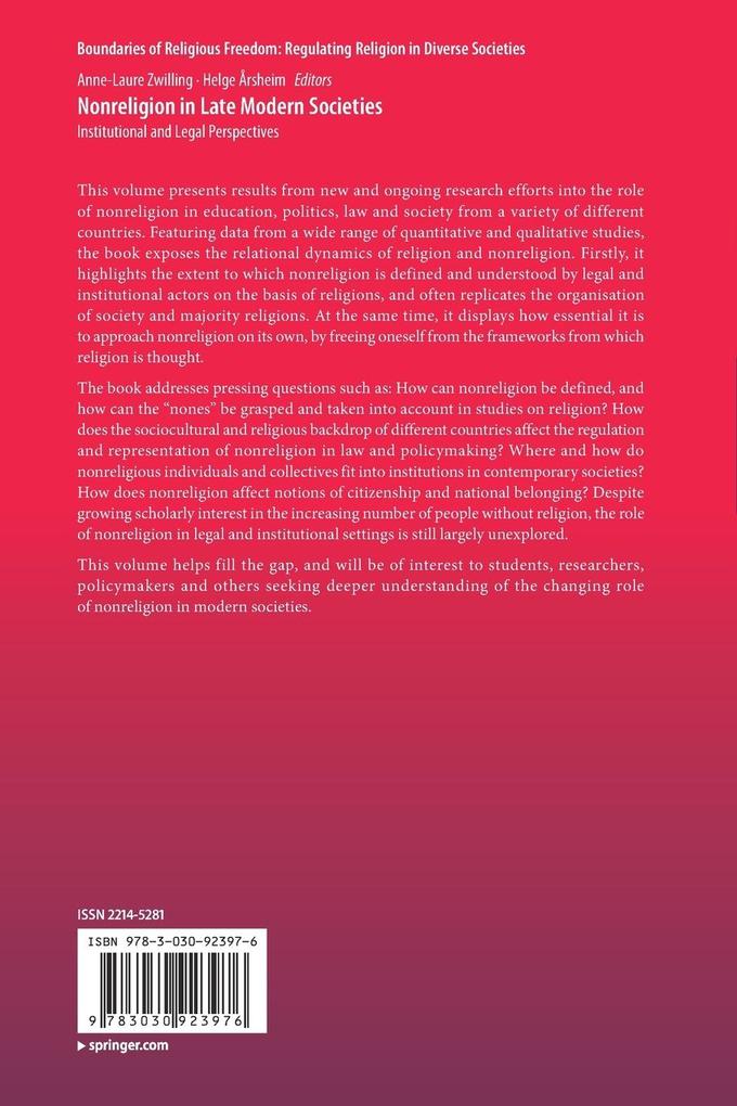 Weitere Ansicht: Nonreligion in Late Modern Societies