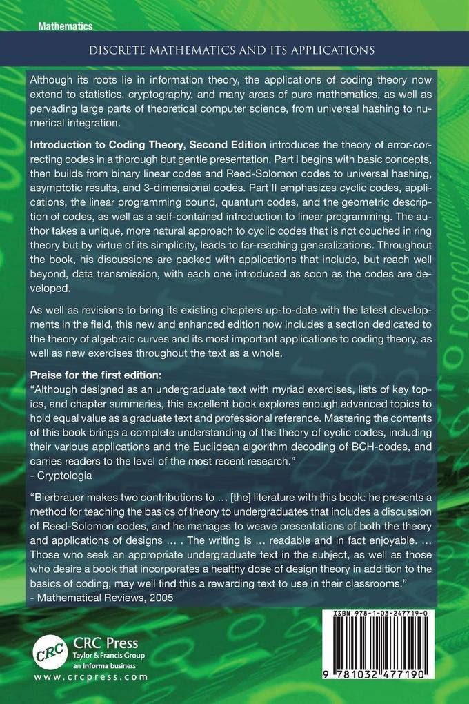 Weitere Ansicht: Introduction to Coding Theory | Jurgen Bierbrauer