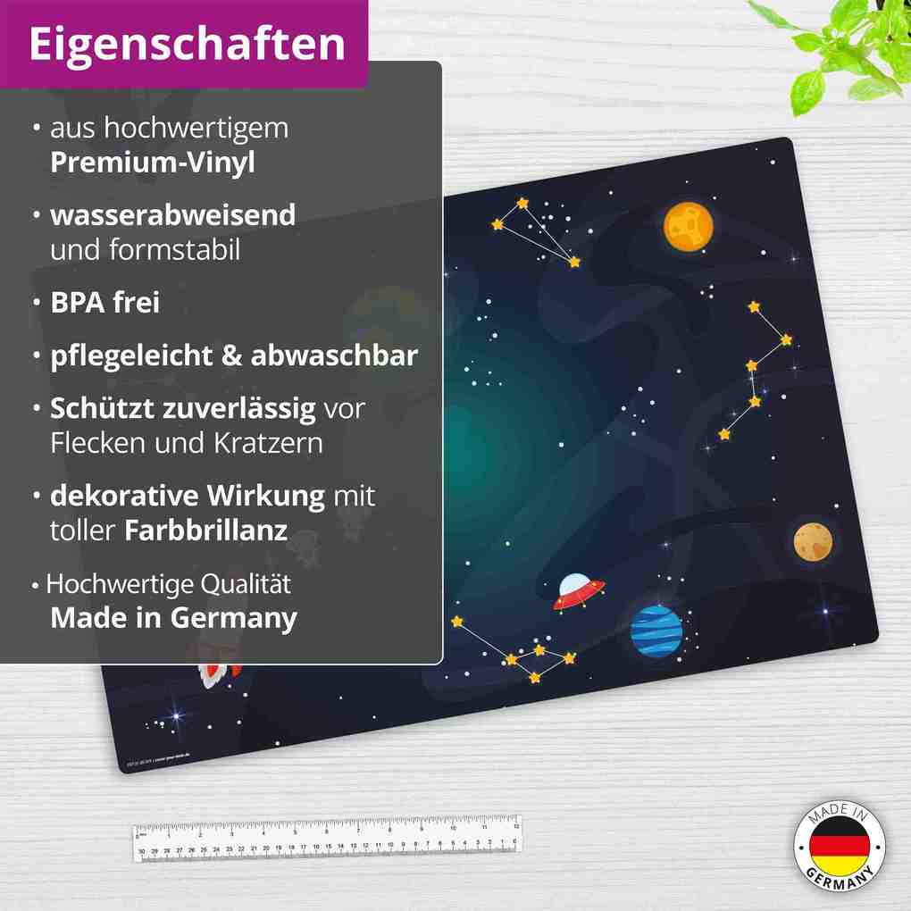 Weitere Ansicht: Cover-your-desk Schreibtischunterlage für Kinder und Erwachsene Weltraumabenteuer, aus hochwertigem Vinyl , 60 x 40 cm