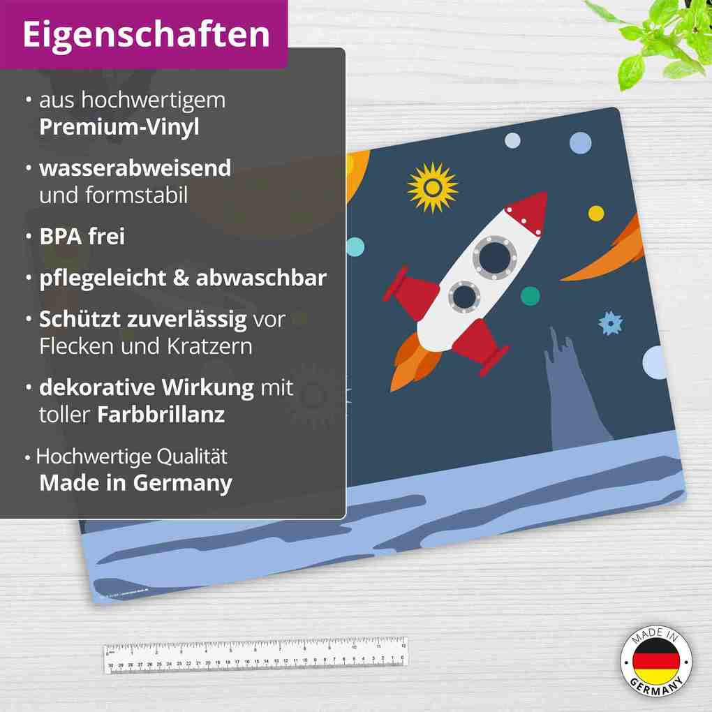 Weitere Ansicht: Cover-your-desk Schreibtischunterlage für Kinder Weltall, aus hochwertigem Vinyl , 60 x 40 cm