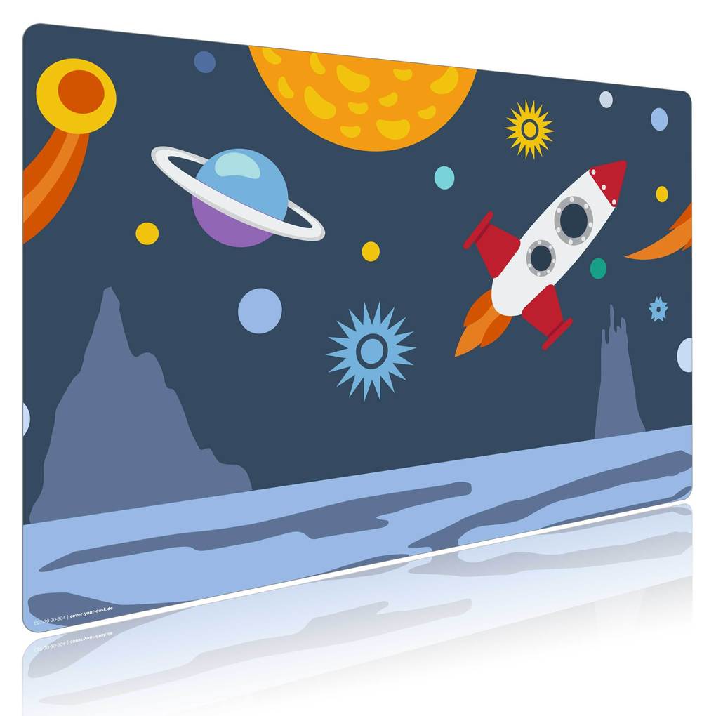 Weitere Ansicht: Cover-your-desk Schreibtischunterlage für Kinder Weltall, aus hochwertigem Vinyl , 60 x 40 cm