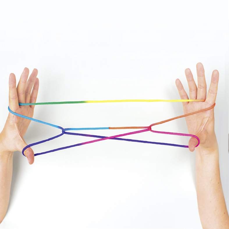 Weitere Ansicht: Folia Finger Twist, Fadenspiel 160cm, regenbogen
