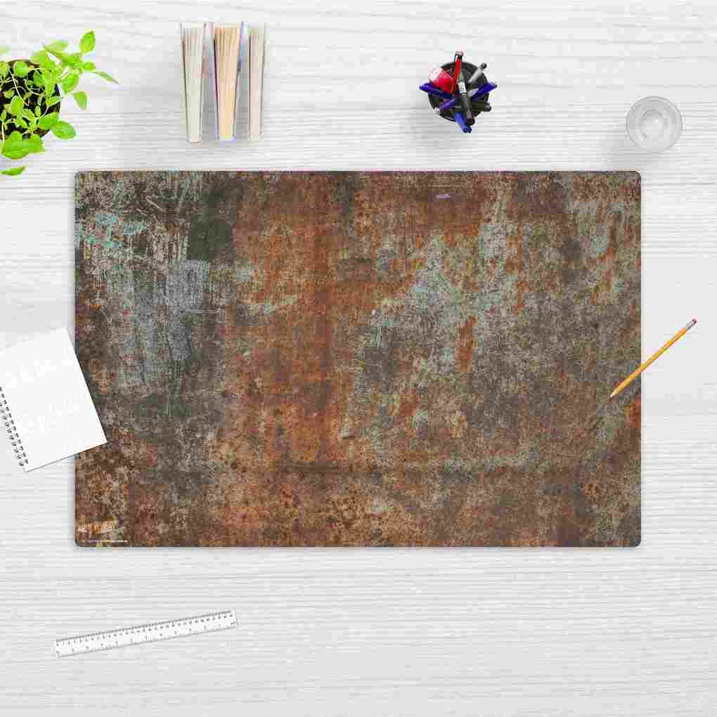 Weitere Ansicht: Cover-your-desk Schreibtischunterlage für Kinder und Erwachsene Stahlplatte Industrial Optik, aus hochwertigem Vinyl , 60 x 40 cm