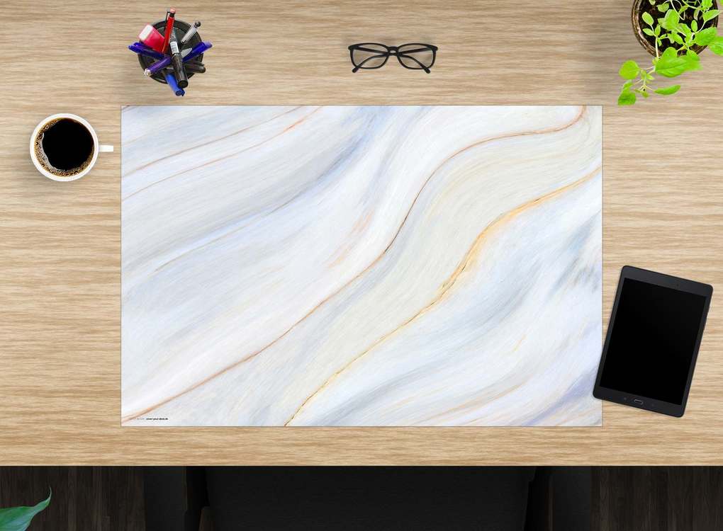 Weitere Ansicht: Cover-your-desk Schreibtischunterlage für Kinder und Erwachsene Cremefarbener Marmor, aus hochwertigem Vinyl , 60 x 40 cm