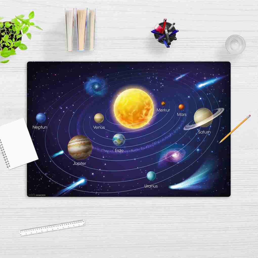 Weitere Ansicht: Cover-your-desk Schreibtischunterlage für Kinder und Erwachsene Unser Sonnensystem II, aus hochwertigem Vinyl , 60 x 40 cm