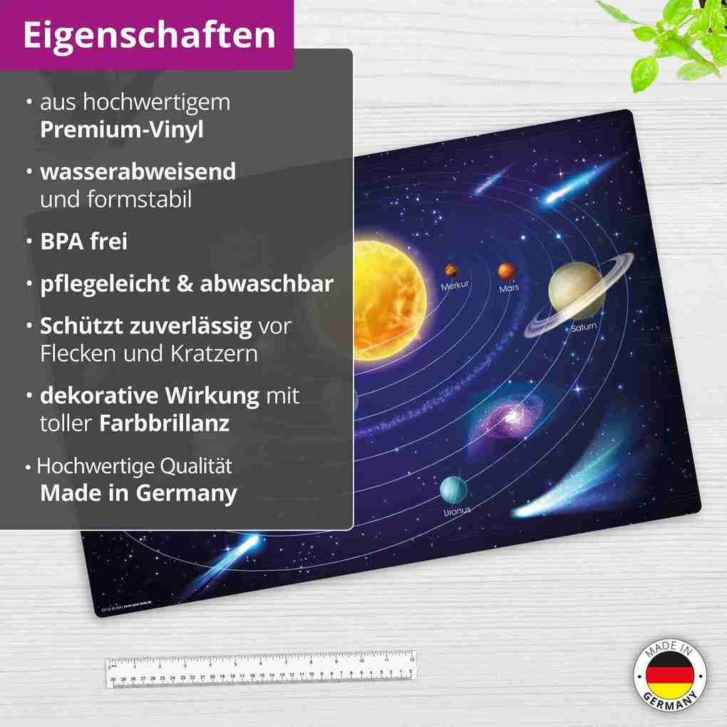 Weitere Ansicht: Cover-your-desk Schreibtischunterlage für Kinder und Erwachsene Unser Sonnensystem II, aus hochwertigem Vinyl , 60 x 40 cm