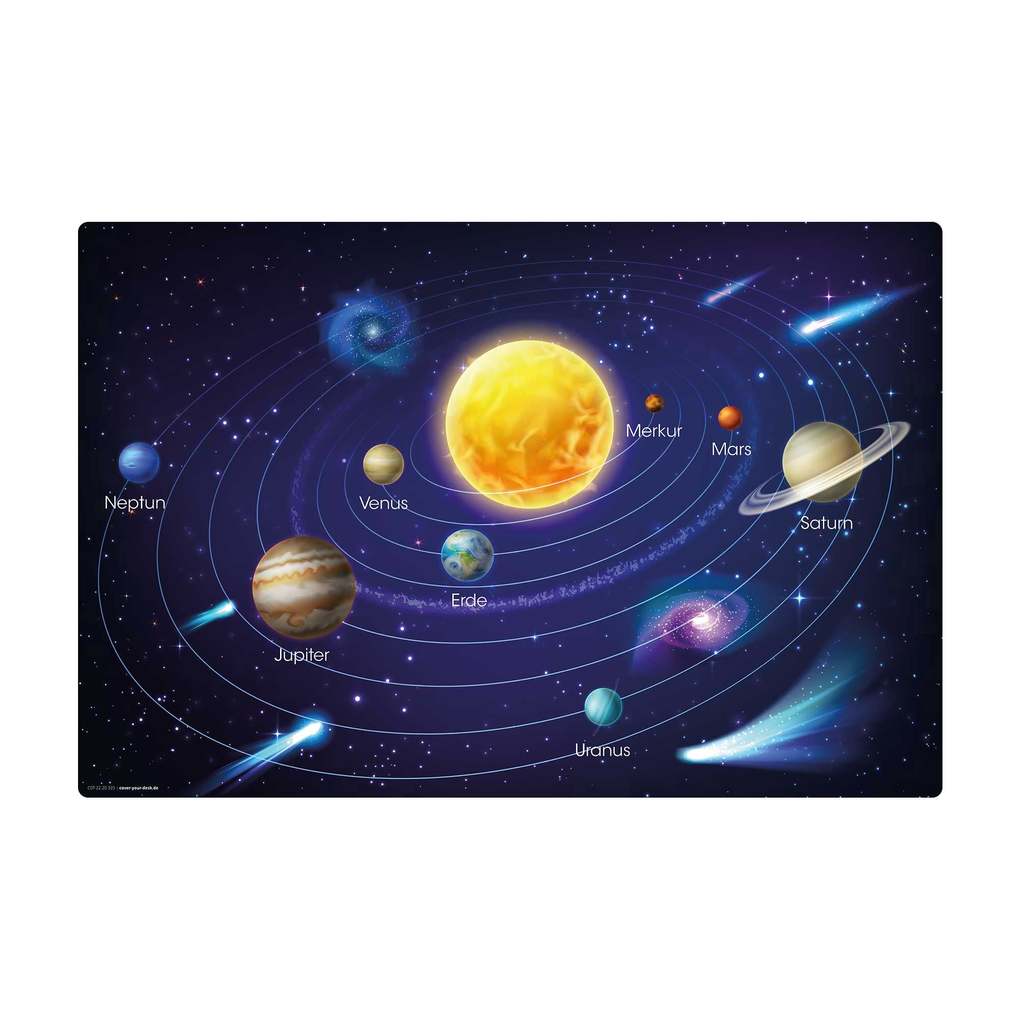 Weitere Ansicht: Cover-your-desk Schreibtischunterlage für Kinder und Erwachsene Unser Sonnensystem II, aus hochwertigem Vinyl , 60 x 40 cm