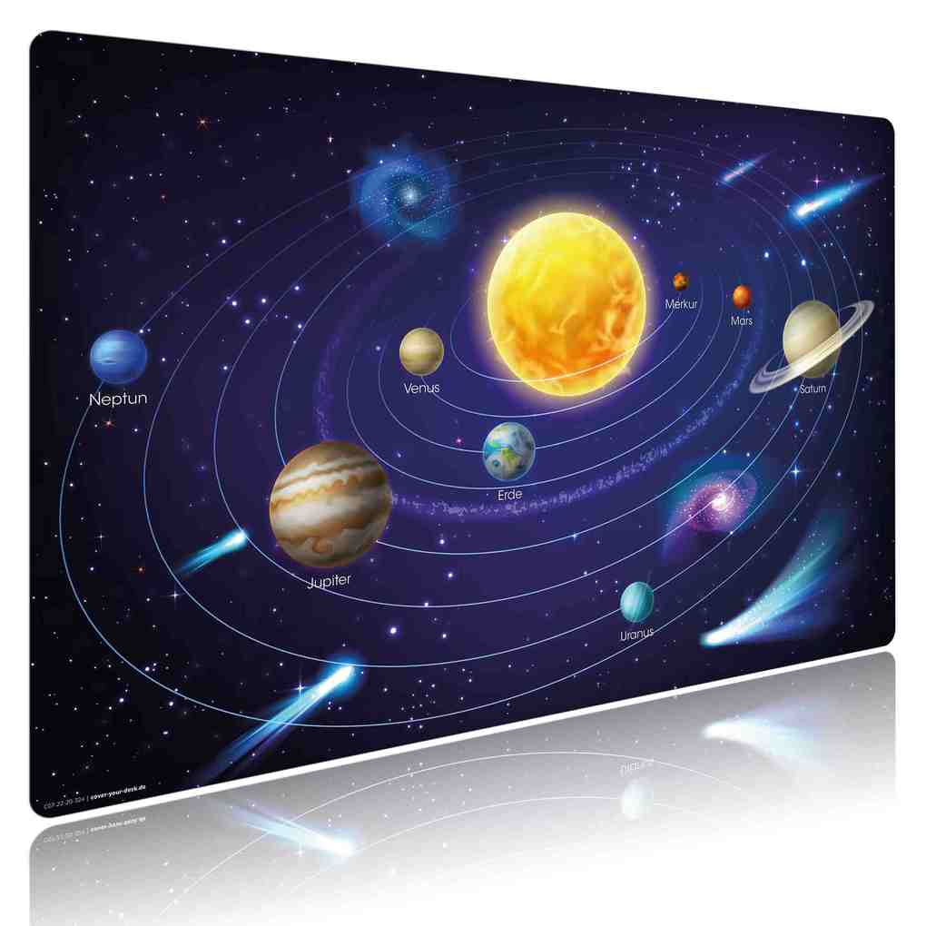 Weitere Ansicht: Cover-your-desk Schreibtischunterlage für Kinder und Erwachsene Unser Sonnensystem II, aus hochwertigem Vinyl , 60 x 40 cm
