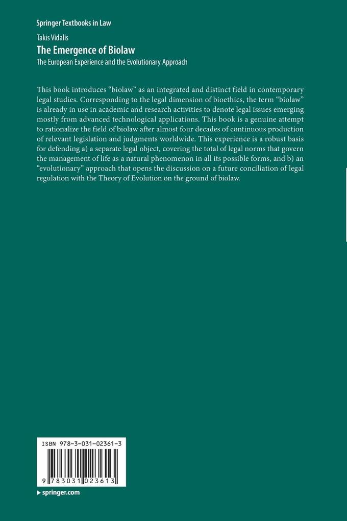 Weitere Ansicht: The Emergence of Biolaw | Takis Vidalis