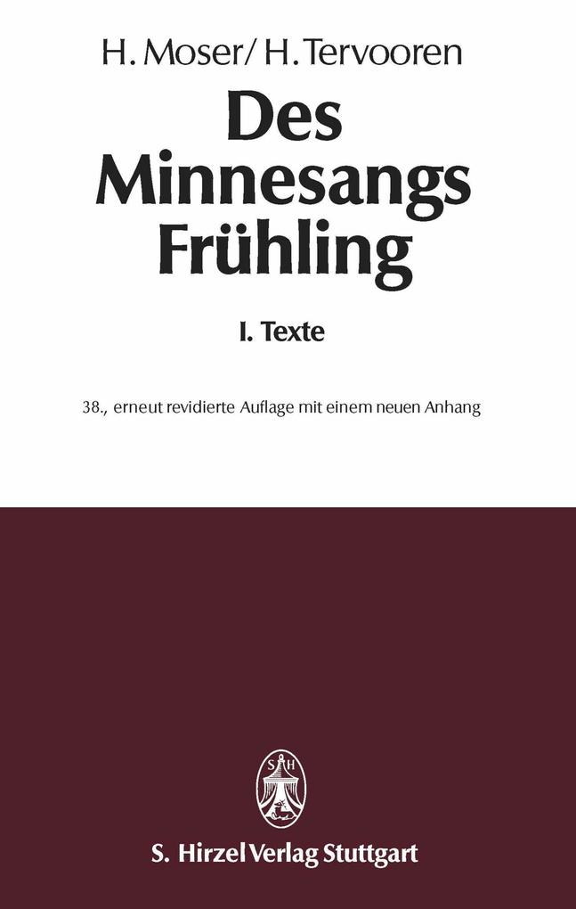 Produktbild: Des Minnesangs FrühlingBand I: Texte