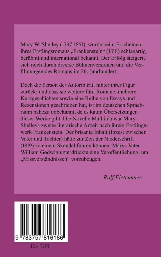 Weitere Ansicht: Mathilda | Mary Shelley, Ralf Fletemeier