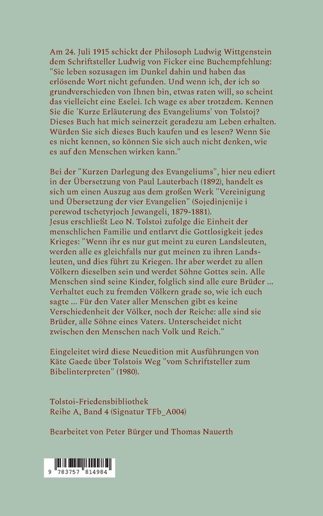 Weitere Ansicht: Kurze Darlegung des Evangelium | Leo N. Tolstoi