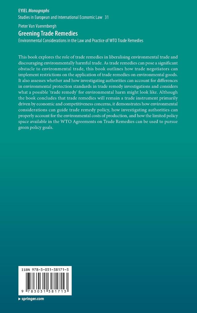 Weitere Ansicht: Greening Trade Remedies | Pieter Van Vaerenbergh