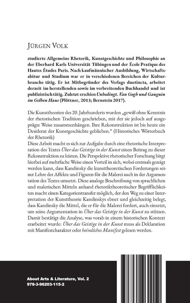 Weitere Ansicht: Kandinsky: Über das Geistige in der Kunst. Eine rhetorische Analyse | Jürgen Volk