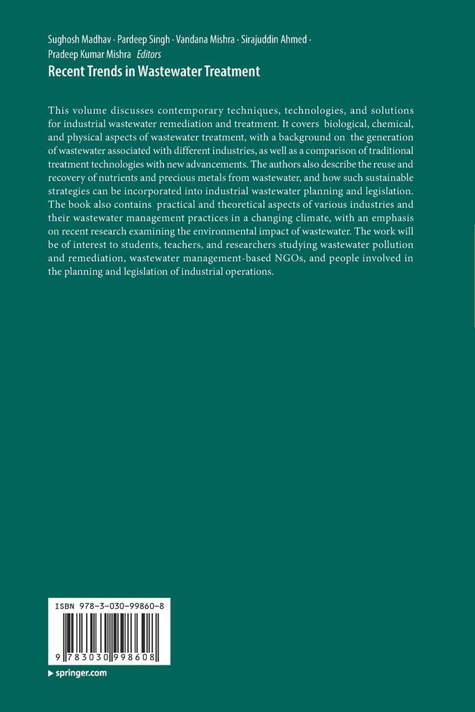 Weitere Ansicht: Recent Trends in Wastewater Treatment