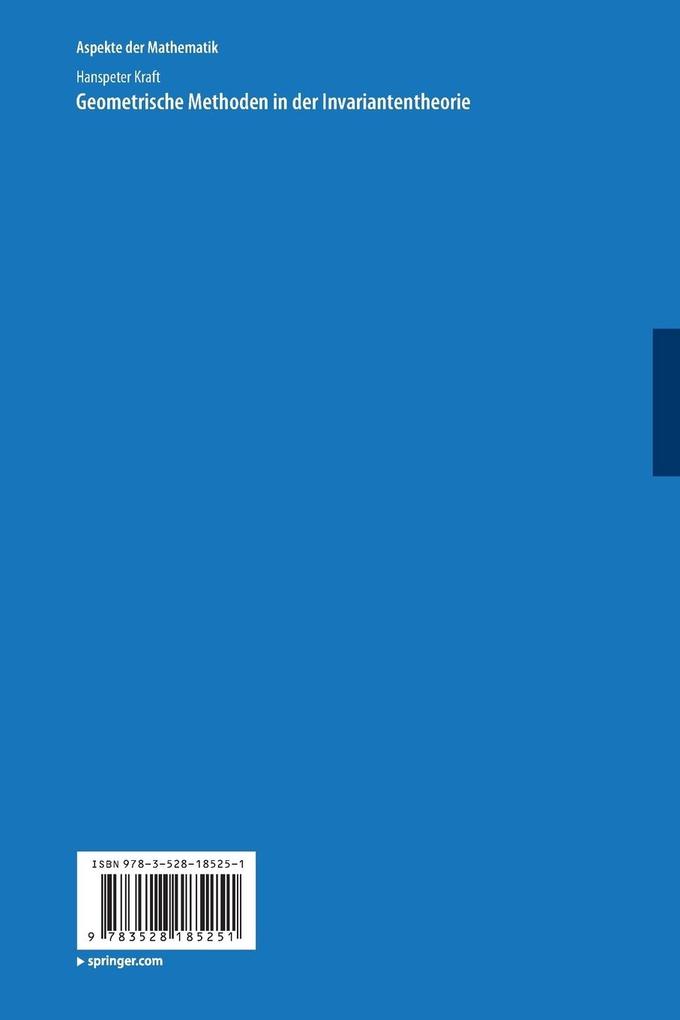 Weitere Ansicht: Geometrische Methoden in der Invariantentheorie | Hanspeter Kraft, Hans-Peter Kraft
