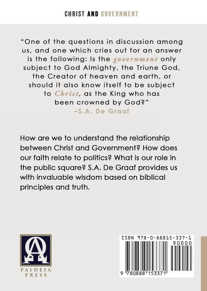 Weitere Ansicht: Christ and Government | S a de Graaf
