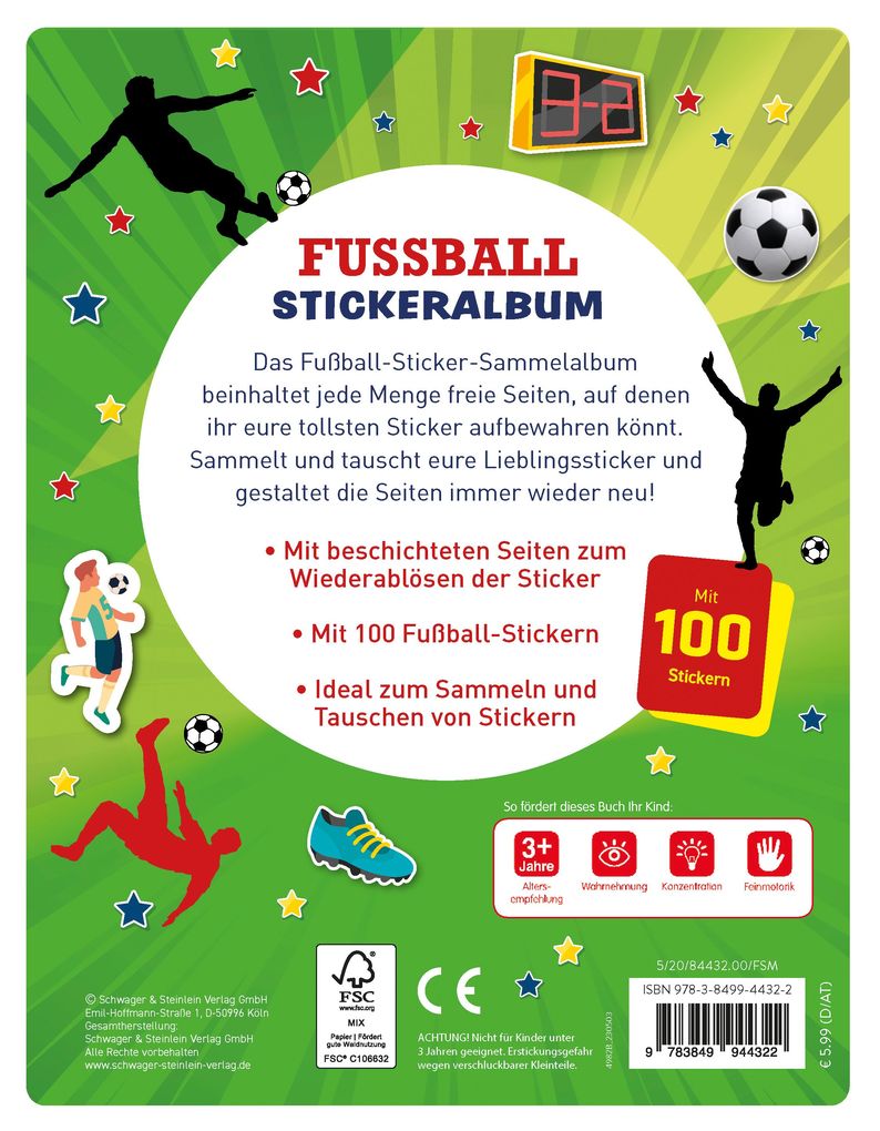 Weitere Ansicht: Mein Stickeralbum Fußball mit 100 Stickern | Schwager & Steinlein Verlag