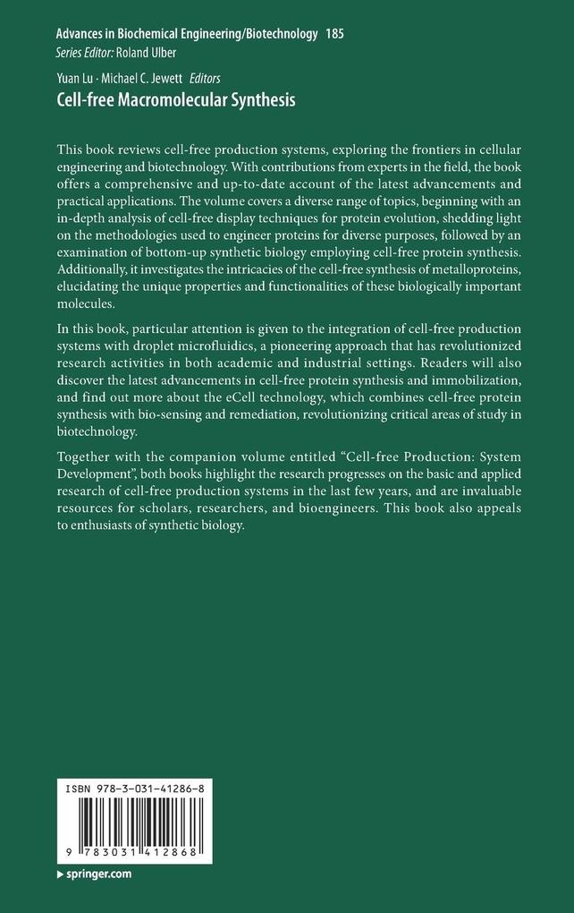 Weitere Ansicht: Cell-free Macromolecular Synthesis