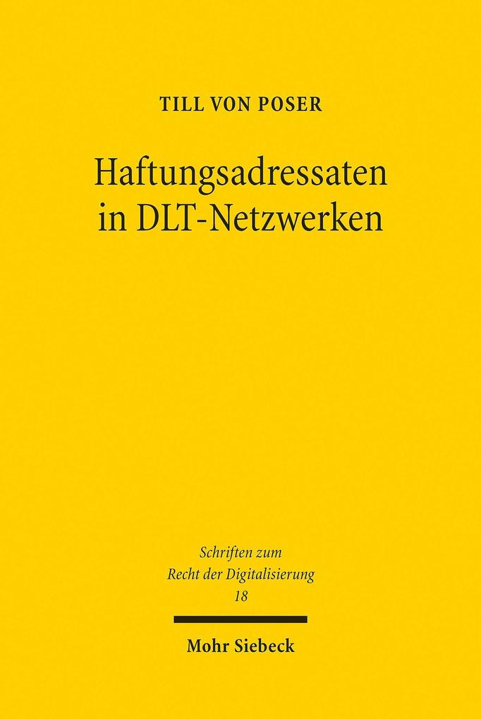 Produktbild: Haftungsadressaten in DLT-Netzwerken | Till von Poser