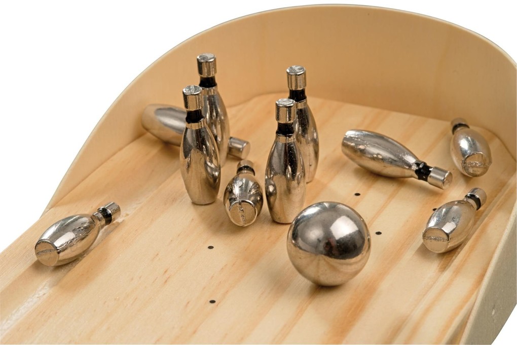 Weitere Ansicht: Philos 3238 - Mini Bowling, Tisch Bowling, Tischspiel, Holz/Metall, ca.30x10x4cm