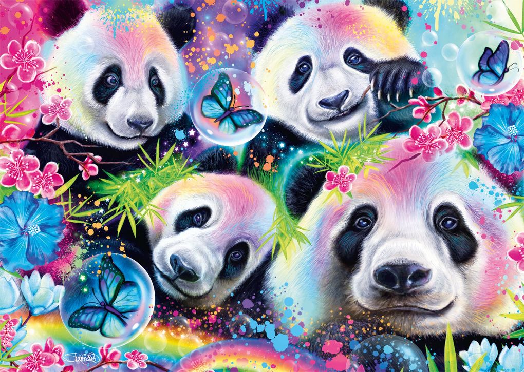 Weitere Ansicht: Neon Blumen-Pandas