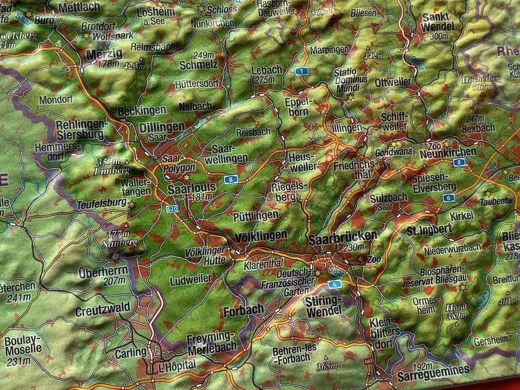 Weitere Ansicht: Reliefpostkarte Saarland | André Markgraf, Mario Engelhardt