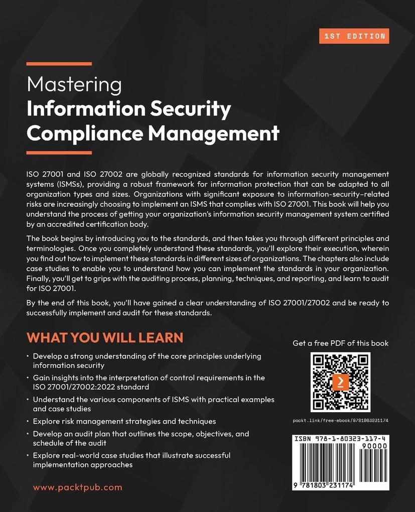 Weitere Ansicht: Mastering Information Security Compliance Management | Adarsh Nair, Greeshma M. R.