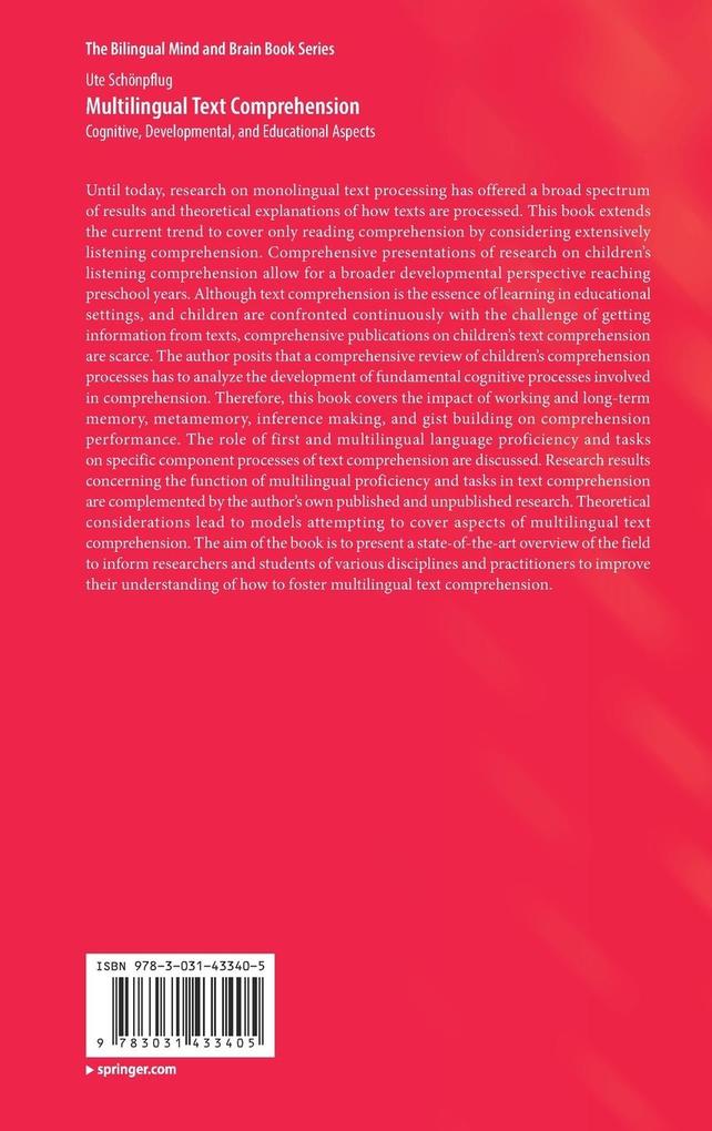 Weitere Ansicht: Multilingual Text Comprehension | Ute Schönpflug