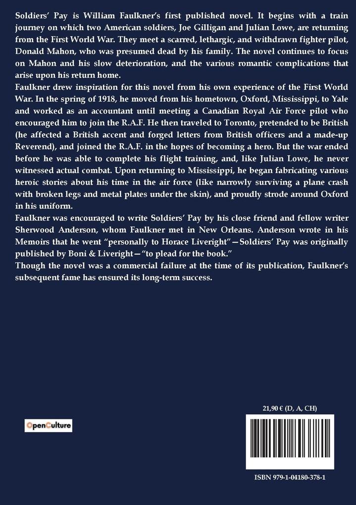Weitere Ansicht: Soldiers' Pay | William Faulkner