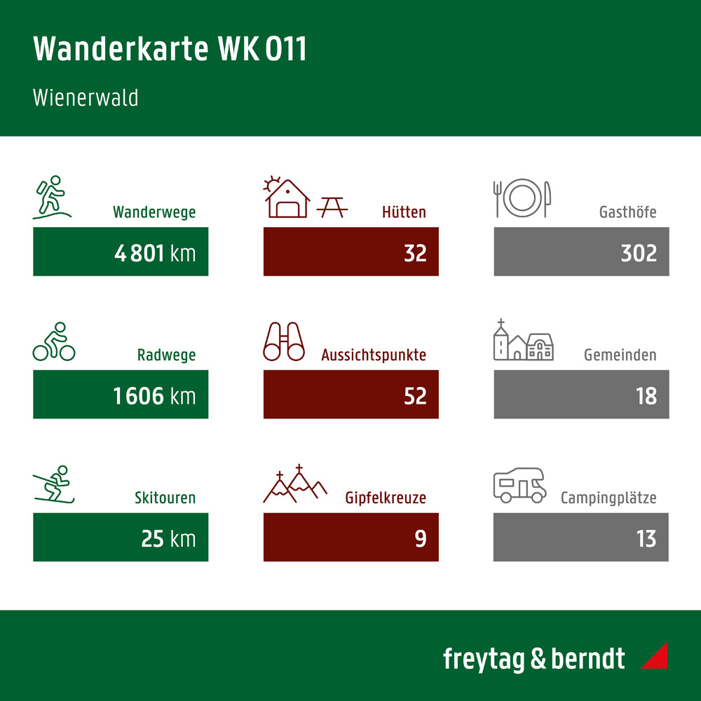 Weitere Ansicht: Wienerwald, Wander-, Rad- und Freizeitkarte 1:50.000, freytag & berndt, WK 011