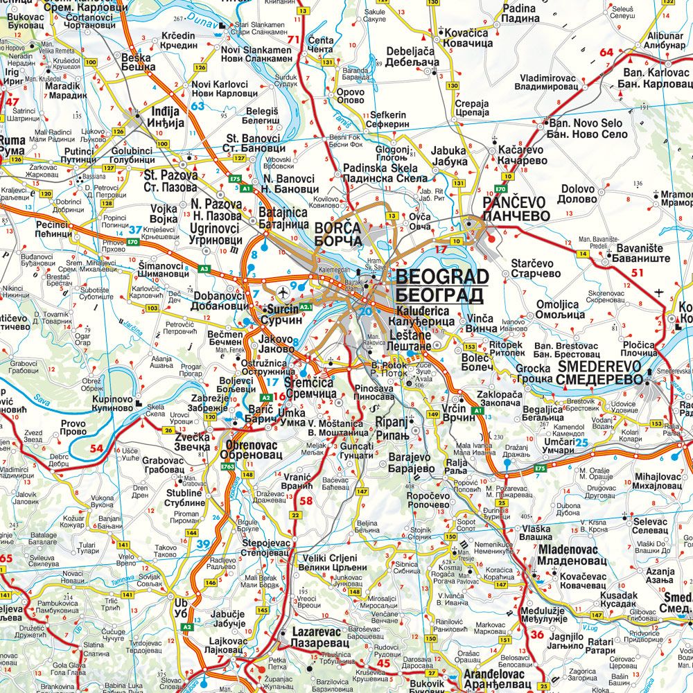 Weitere Ansicht: freytag & berndt Straßenkarte Slowenien - Kroatien - Serbien - Bosnien-Herzegowina - Montenegro - Kosovo - Nordmazedonien 1:600.000