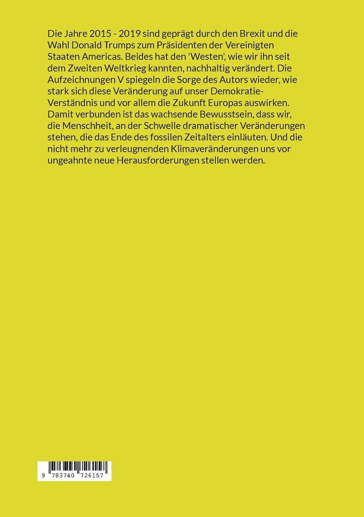 Weitere Ansicht: Aufzeichnungen V; 2015-2019 | Eckhard Polzer