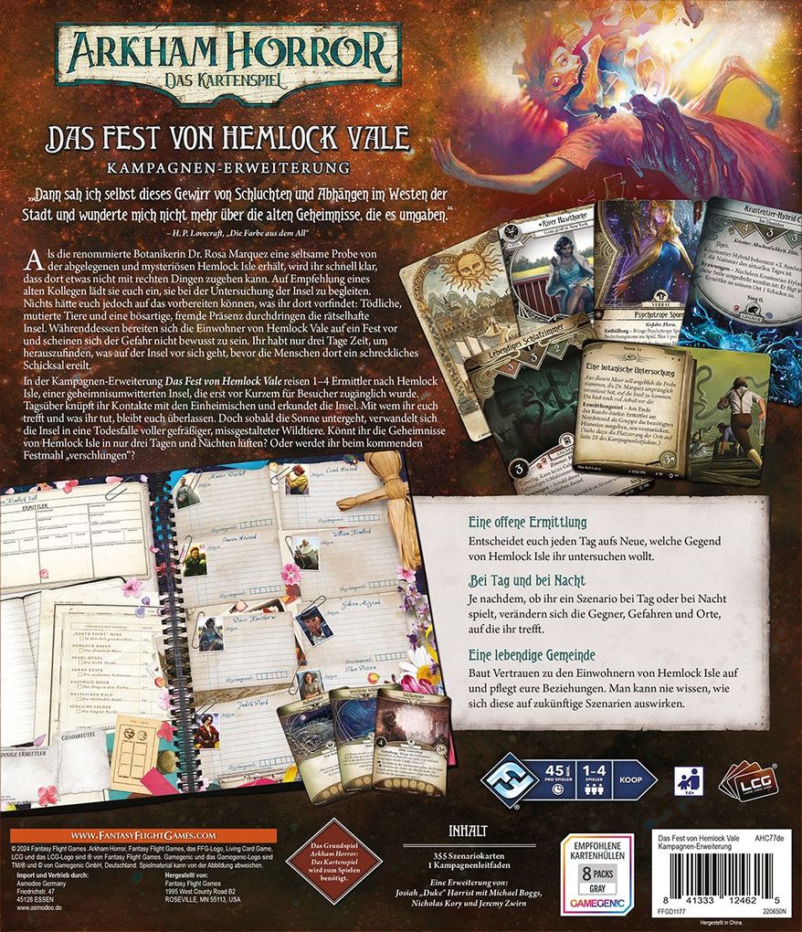 Weitere Ansicht: Fantasy Flight Games - Arkham Horror: Das Kartenspiel Das Fest von Hemlock Vale | Nate French, M. J. Newman, MJ Newman