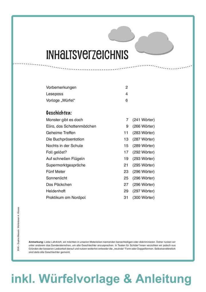 Weitere Ansicht: Würfellesen - 4. Klasse | Sophie Meseck