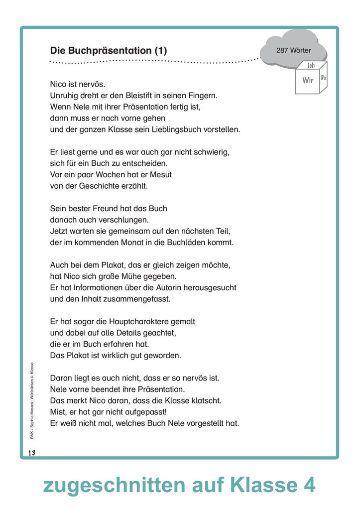 Weitere Ansicht: Würfellesen - 4. Klasse | Sophie Meseck