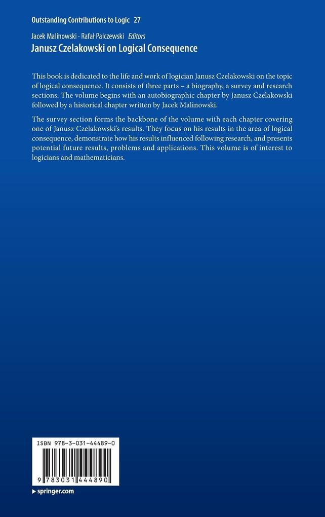 Weitere Ansicht: Janusz Czelakowski on Logical Consequence