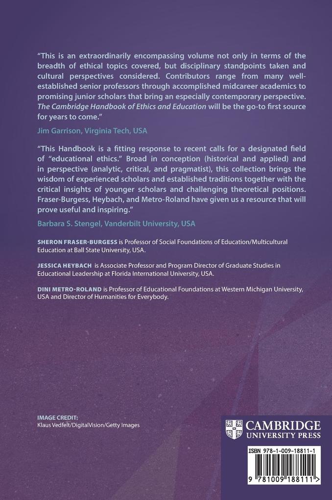 Weitere Ansicht: The Cambridge Handbook of Ethics and Education