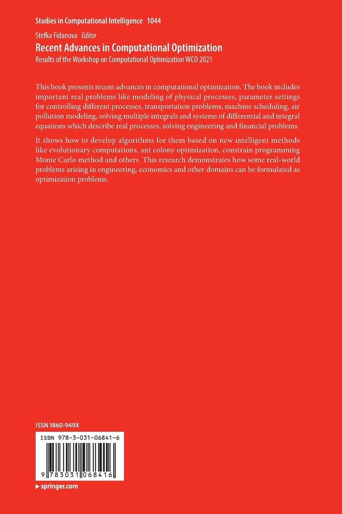 Weitere Ansicht: Recent Advances in Computational Optimization