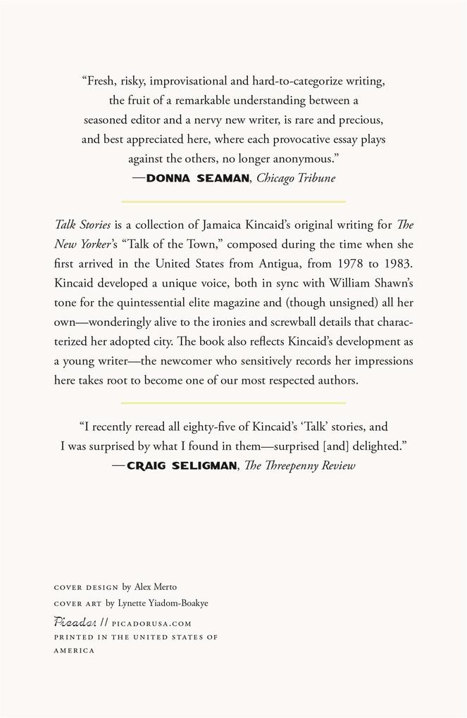 Weitere Ansicht: Talk Stories | Jamaica Kincaid