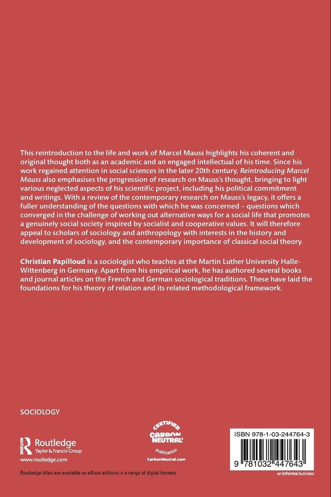 Weitere Ansicht: Reintroducing Marcel Mauss | Christian Papilloud