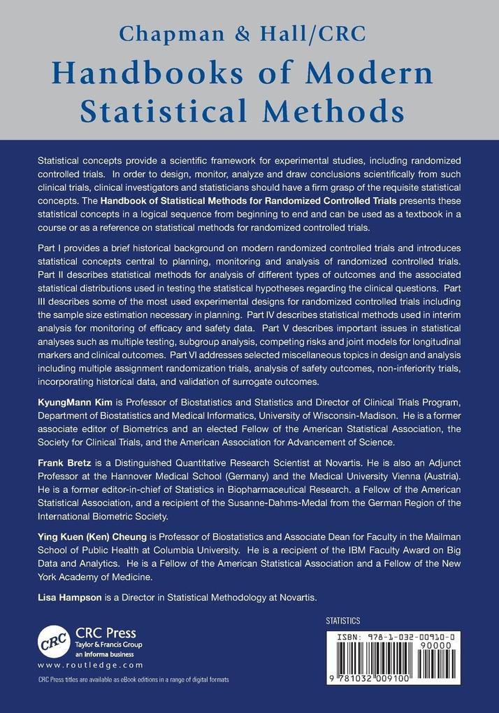Weitere Ansicht: Handbook of Statistical Methods for Randomized Controlled Trials