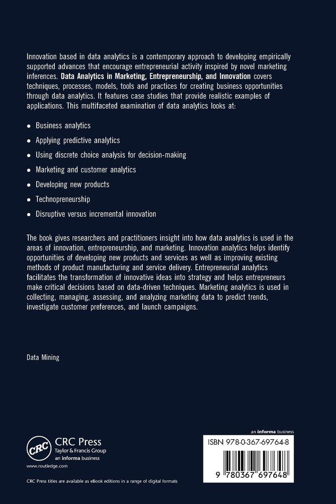 Weitere Ansicht: Data Analytics in Marketing, Entrepreneurship, and Innovation