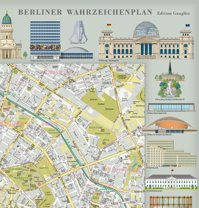 Weitere Ansicht: Berliner Wahrzeichenplan | Gerd Gauglitz