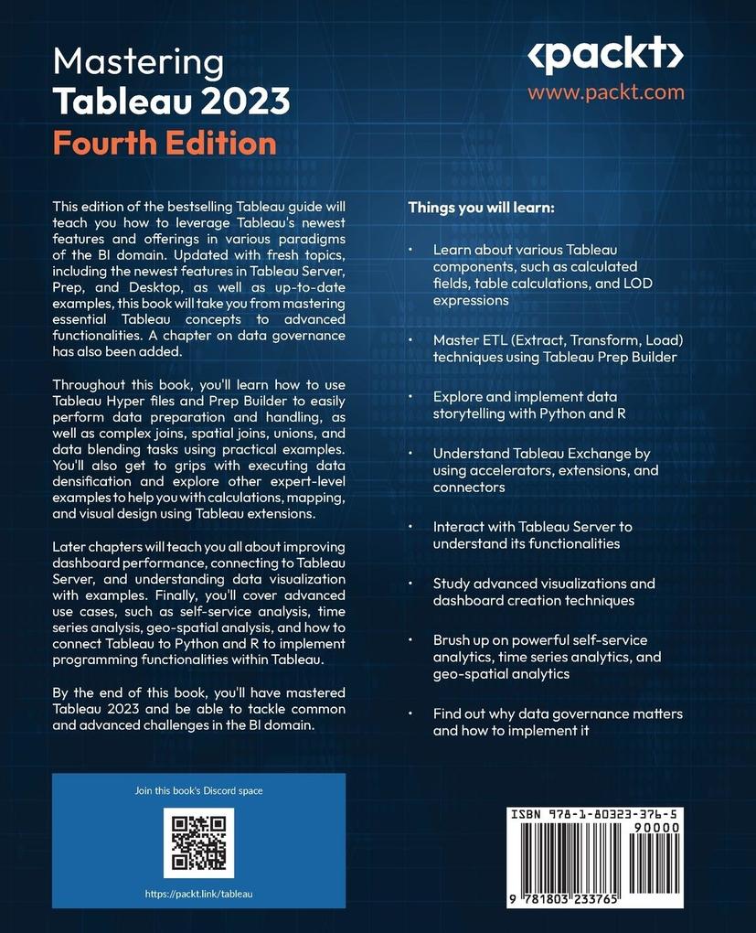 Weitere Ansicht: Mastering Tableau 2023 - Fourth Edition | Marleen Meier