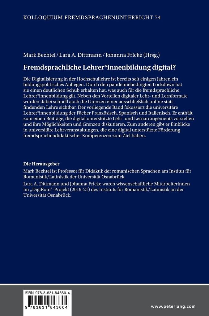 Weitere Ansicht: Fremdsprachliche Lehrer*innenbildung digital?